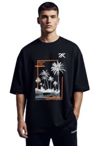 Round Neck Beach Vibe Graphic Print T-Shirt For Men