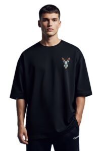 Round Neck Deer Graphic Print Design T-Shirt For Men