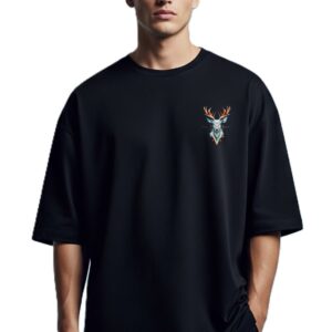 Round Neck Deer Graphic Print Design T-Shirt For Men