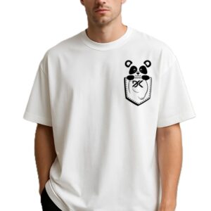 Round Neck Pocket Panda Graphic Print Design T-Shirt For Men