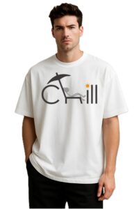 Round Neck Chill Design Print T-Shirt For Men
