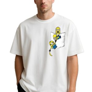 Round Neck 3 Yellow Pocket Print Design T-Shirt For Men