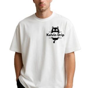 Round Neck Black Cat Graphic Print Design T-Shirt For Men