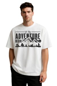 Round Neck Adventure Graphic Print Design T-Shirt For Men
