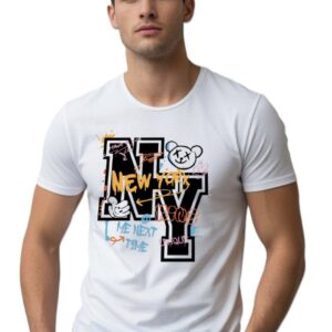 Round Neck Regular Size New York Design Print T-Shirt For Men