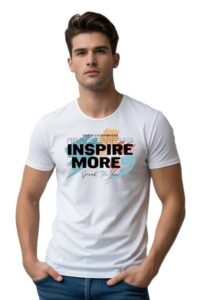 Round Neck Regular Size Inspire More Print T-Shirt For Men