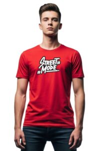 Round Neck Regular Size Street Mode Graphic Print Design T-Shirt For Men