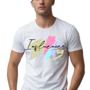 Round Neck Regular Size Influencer Print Design T-Shirt For Men