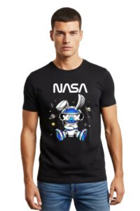Round Neck Regular Size NASA Print Design T-Shirt For Men