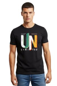 Round Neck Regular Size UN Limited Print Design T-Shirt